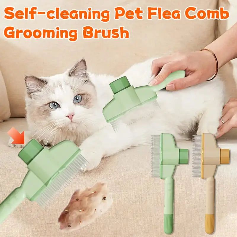 Self-Cleaning Pet Flea Comb Grooming Brush Washable Cat Hair Comb Knot Removal Floating Hair Cleaning Brushes