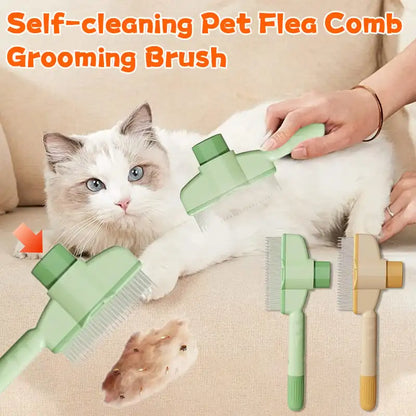 Self-Cleaning Pet Flea Comb Grooming Brush Washable Cat Hair Comb Knot Removal Floating Hair Cleaning Brushes